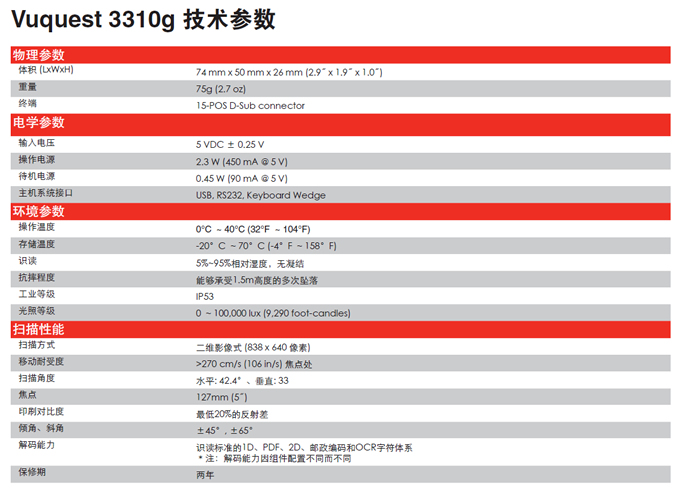 3310g技术参数